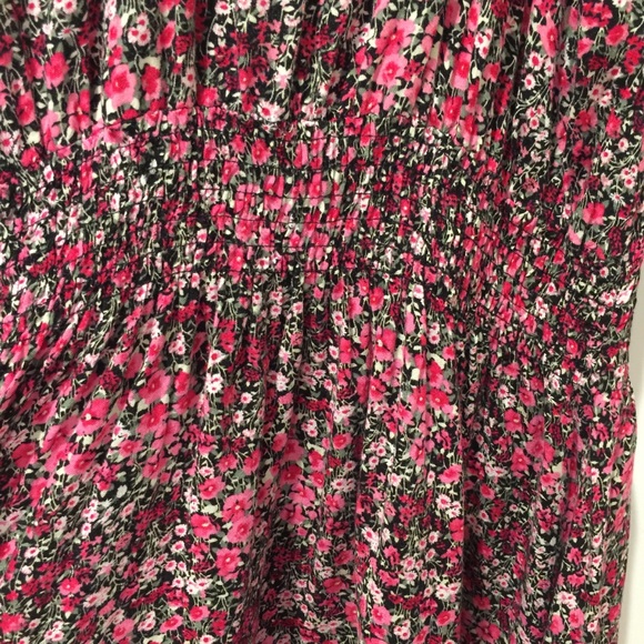 Mossimo Pink Floral Dress Elastic Waist Small - Picture 6 of 6